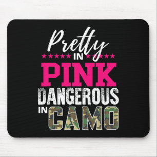 Schön in Rosa, gefährlich in Camouflage Jagd Mädch Mousepad