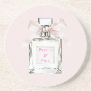 Schön in Rosa Parfümflaschen-Schleife Getränkeuntersetzer