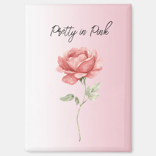 Schön in Rosa rote Rose Magnet