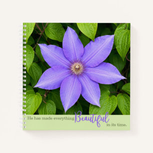 Schön in seiner Zeit Lila Clematis Notizbuch