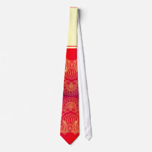 Schön, Jugendstil, Art Deco, Gold, heißes Pink Krawatte