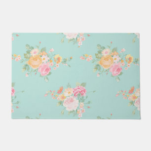 schön, Minze, Shabby Chic, Country chic, blumenre Fußmatte