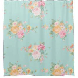 schön, Minze, Shabby Chic, Country chic, blumenrei Duschvorhang