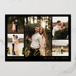 Schon nach minimalem 5-Foto Collage Folien Feiertagskarte