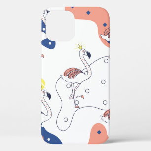 Schön rosa Flamingo mit Kronen nahtlos Pattern Case-Mate iPhone Hülle