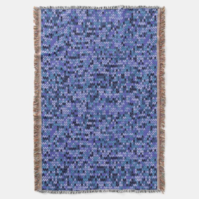 Schön , Strickmuster , gestrickt , blau und Decke (Vorderseite Vertikal)