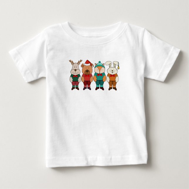 Schön Tiere bereit für den Winter Baby T-shirt (Vorderseite)