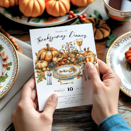 Schön Tischessen Erntedank Pumpkin Einladung