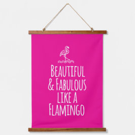 Schön und fabelhaft wie ein Flamingo Wandteppich Mit Holzrahmen