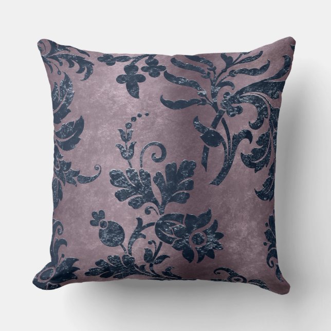 Schön, Vintag, metallisch, mit Prägung, Damast-Chi Kissen (Vorderseite)