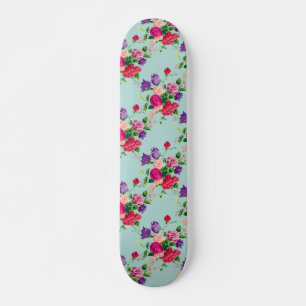 schön, Vintag, mint, blumenreich, rosa, niedlich,  Skateboard