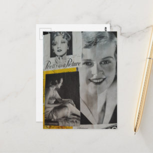 Schön wie eine Vintage-Werbung-Collage Postkarte