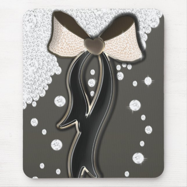 Schön zartes zartes Rosa und Schokoladenbogen Mousepad (Vorne)