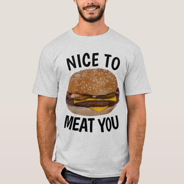 SCHÖN ZU FLEISEN, Funny Cheeseburger T - Shirt (Vorderseite)