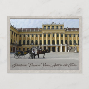 Schönbrunn Palace in Vienna, Austria with Fiaker Postkarte
