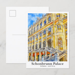 Schonbrunn Palace Vienna Austria Reisen Wasserfarb Postkarte