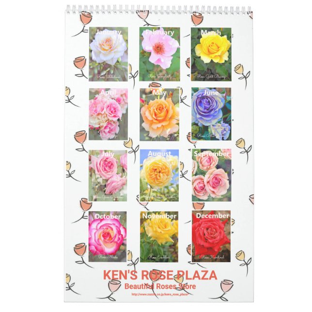 SchöneレダRoseArt und Weise Kalender (Rückseite)