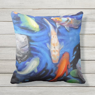 Schöne 16" x 16" Koi Außenwirbelkissen Kissen Für Draußen