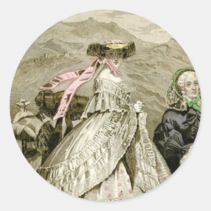 Schöne 1859 Mode Runder Aufkleber