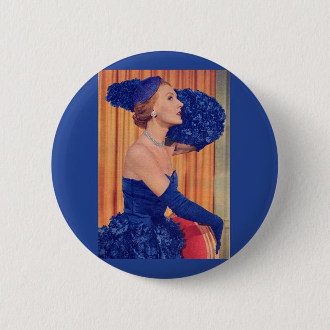 Schöne 1950er Jahre in blau Button (Vorderseite)