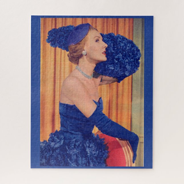 Schöne 1950er Jahre in blau Puzzle (Vertikal)