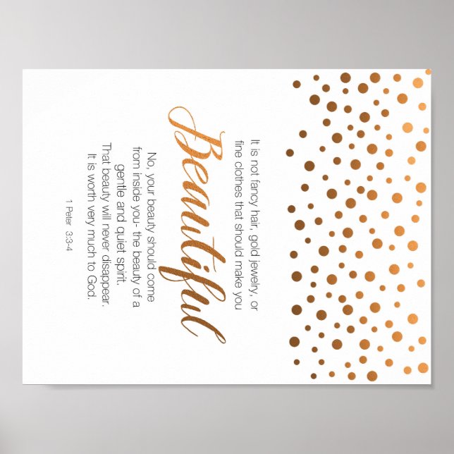 Schöne, 1 Peter 3 Schrift Verse Poster (Vorne)