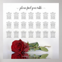 Schöne 21 Tisch-Rote Rose Hochzeitstabelle