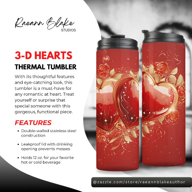 Schöne 3-D-Herz-Liebe Thermal Tumbler Thermosbecher (Von Creator hochgeladen)