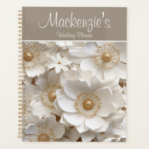 Schöne 3D White Gardenia Wedding Planer