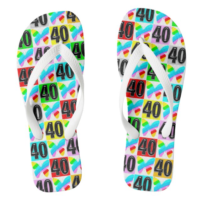 SCHÖNE 40. GEBURTSTAG BUTTERFLY FLIP FLOPS (Fußbett)