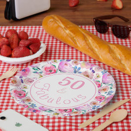 Schöne 50 und fabelhafte Wasserfarbe Pappteller