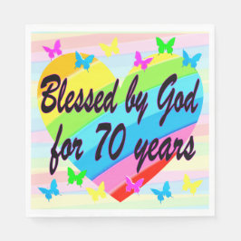 SCHÖNE 70. GEBURTSTAGSSCHWARZE PARTY NAPKINS SERVIETTE