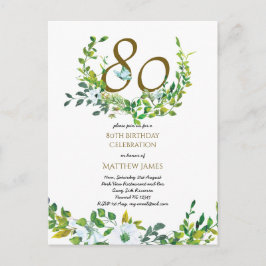 Schöne 80. Geburtstag Einladung Postkarten Broschü
