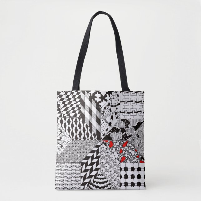 Schöne 8-Punkte-Quilting-Block Tote-Tasche (Vorderseite)
