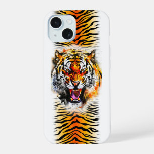 Schöne Abbildung vom Knurren eines Tigers und sein iPhone 15 Hülle