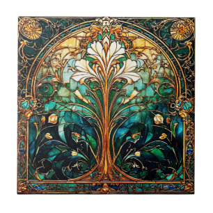 Schöne Abstrakte Art Deco Nouveau Keramik Tile Fliese