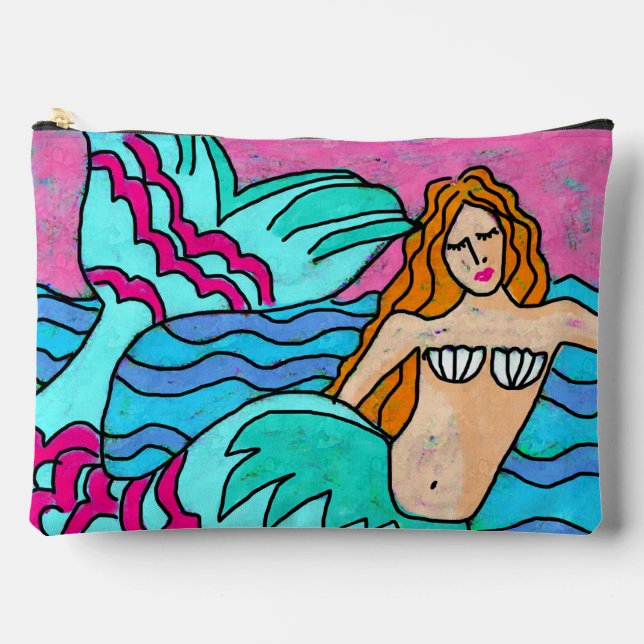 Schöne Abstrakte Art Mermaid Zubehörtasche (Vorderseite)