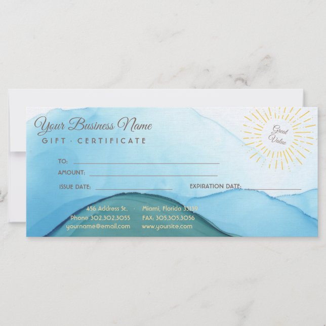 Schöne Abstrakte blaue Aquarellfarbe (Vorderseite)