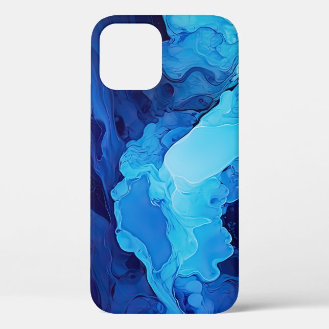 Schöne Abstrakte Blaue Moderne Kunst Case-Mate iPhone Hülle (Rückseite)