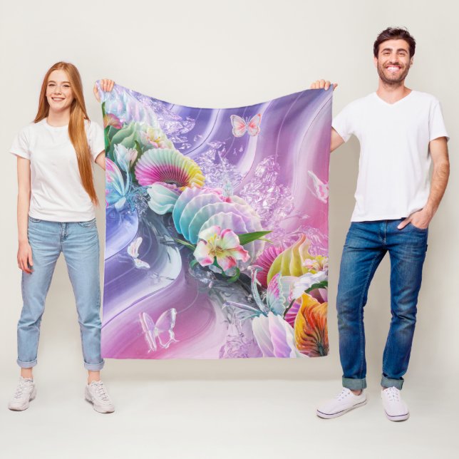 Schöne Abstrakte Blume #10 Fleecedecke (Beispiel)