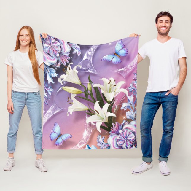 Schöne Abstrakte Blume #11 Fleecedecke (Beispiel)