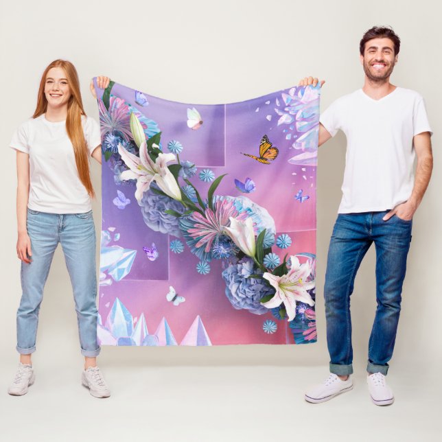 Schöne Abstrakte Blume #12 Fleecedecke (Beispiel)