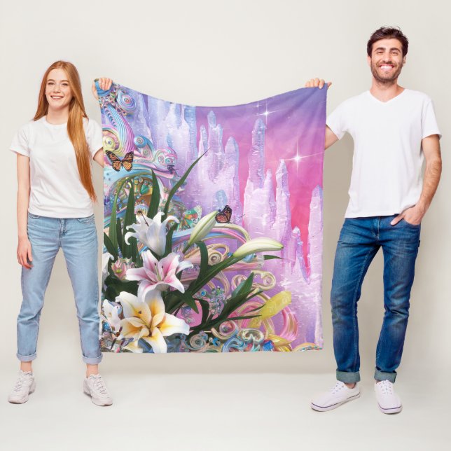 Schöne Abstrakte Blume #6 Fleecedecke (Beispiel)