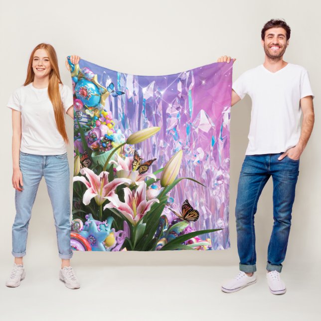 Schöne Abstrakte Blume mit Blumen #4 Fleecedecke (Beispiel)