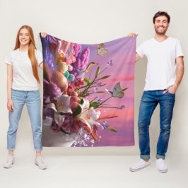 Schöne Abstrakte Blume mit Flora #1 Fleecedecke