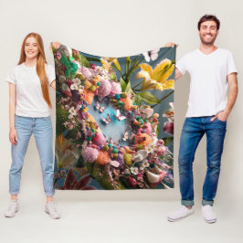 Schöne Abstrakte Blume mit Flora #2 Fleecedecke