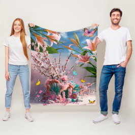 Schöne Abstrakte Blume mit Flora #3 Fleecedecke