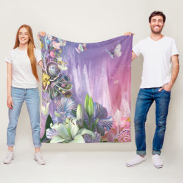 Schöne Abstrakte Blume mit Flora #7 Fleecedecke