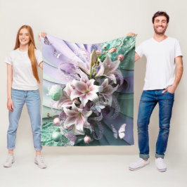 Schöne Abstrakte Blume mit Flora #8 Fleecedecke