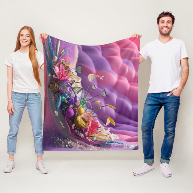 Schöne Abstrakte Blume mit Flora #9 Fleecedecke (Beispiel)